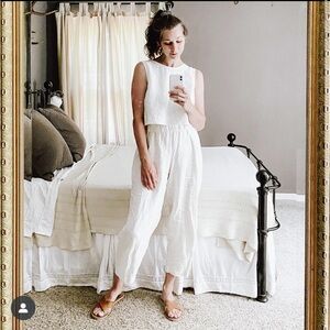 Elizabeth Suzann Andy Trouser, S-T ivory linen